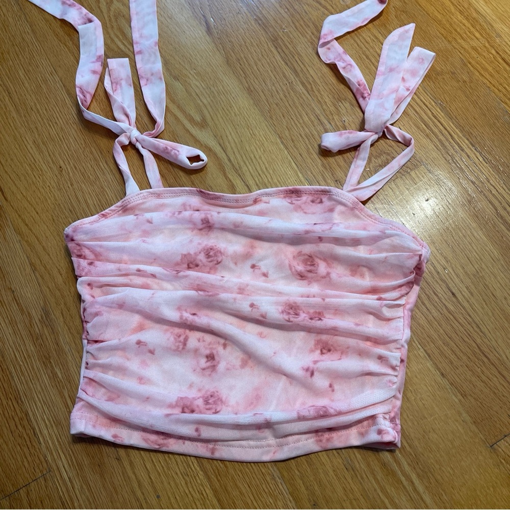 SHEIN Pink Tie-Dye Camisole Top